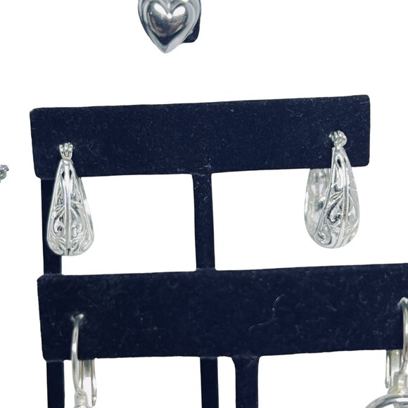 Lot of 5 Silver Tone Pierced Earrings (5838) - Picture 4 of 9